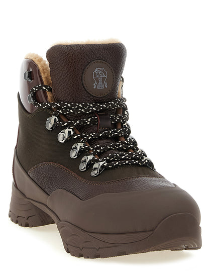 Brunello Cucinelli Brown Polyamide Ankle Boots