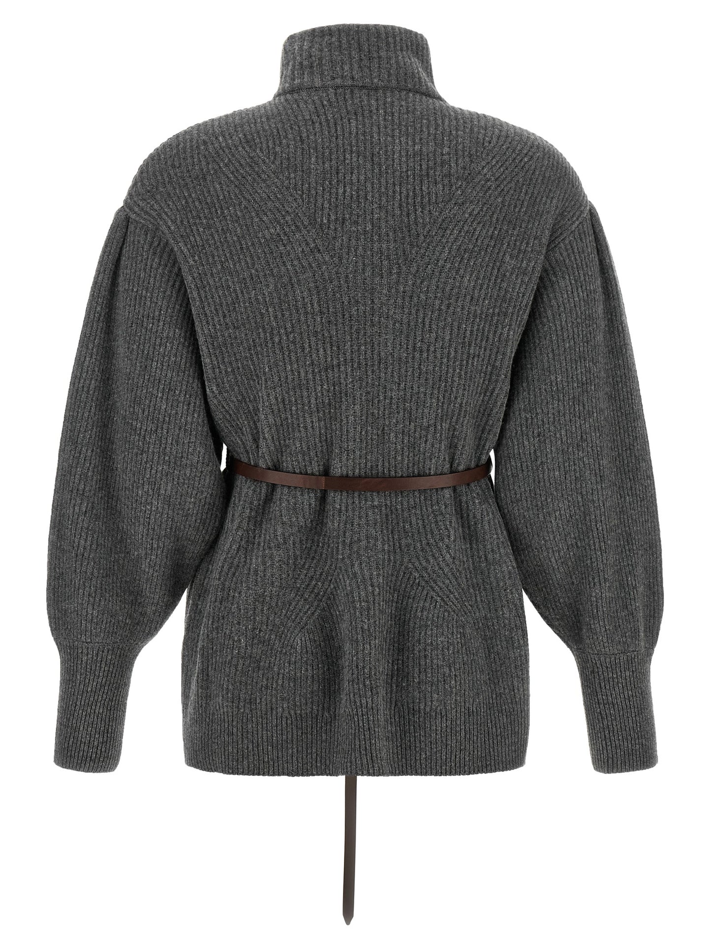 Brunello Cucinelli Gray Virgin Wool Cardigan