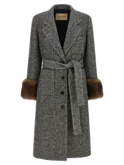 Valentino Garavani Bicolor Virgin Wool Coat