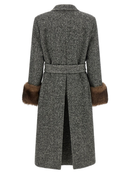 Valentino Garavani Bicolor Virgin Wool Coat