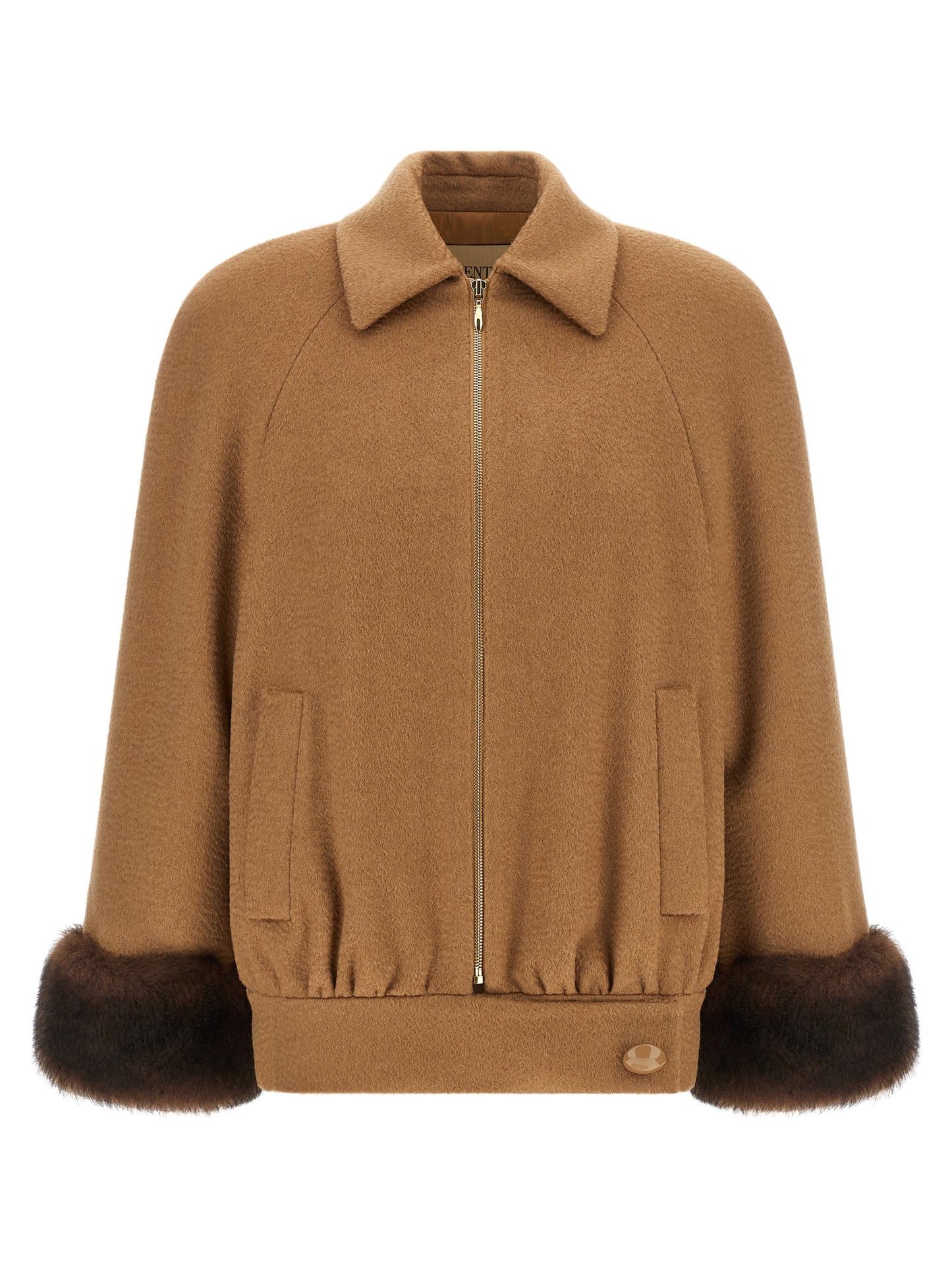 Valentino Garavani Brown Lamb Fur Bomber