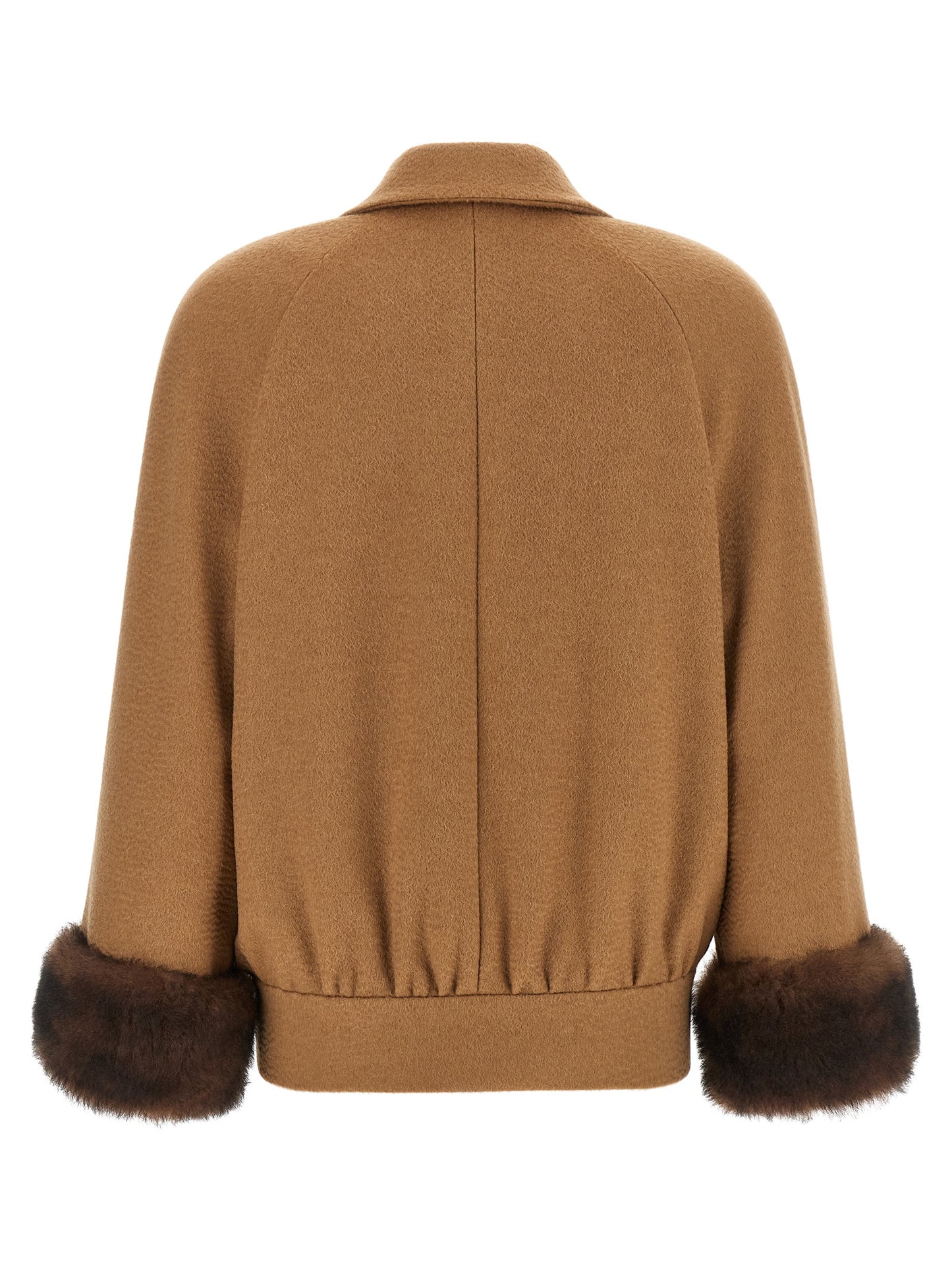 Valentino Garavani Brown Lamb Fur Bomber