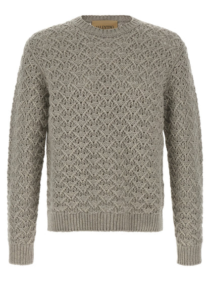 Valentino Garavani Gray Virgin Wool Cardigan