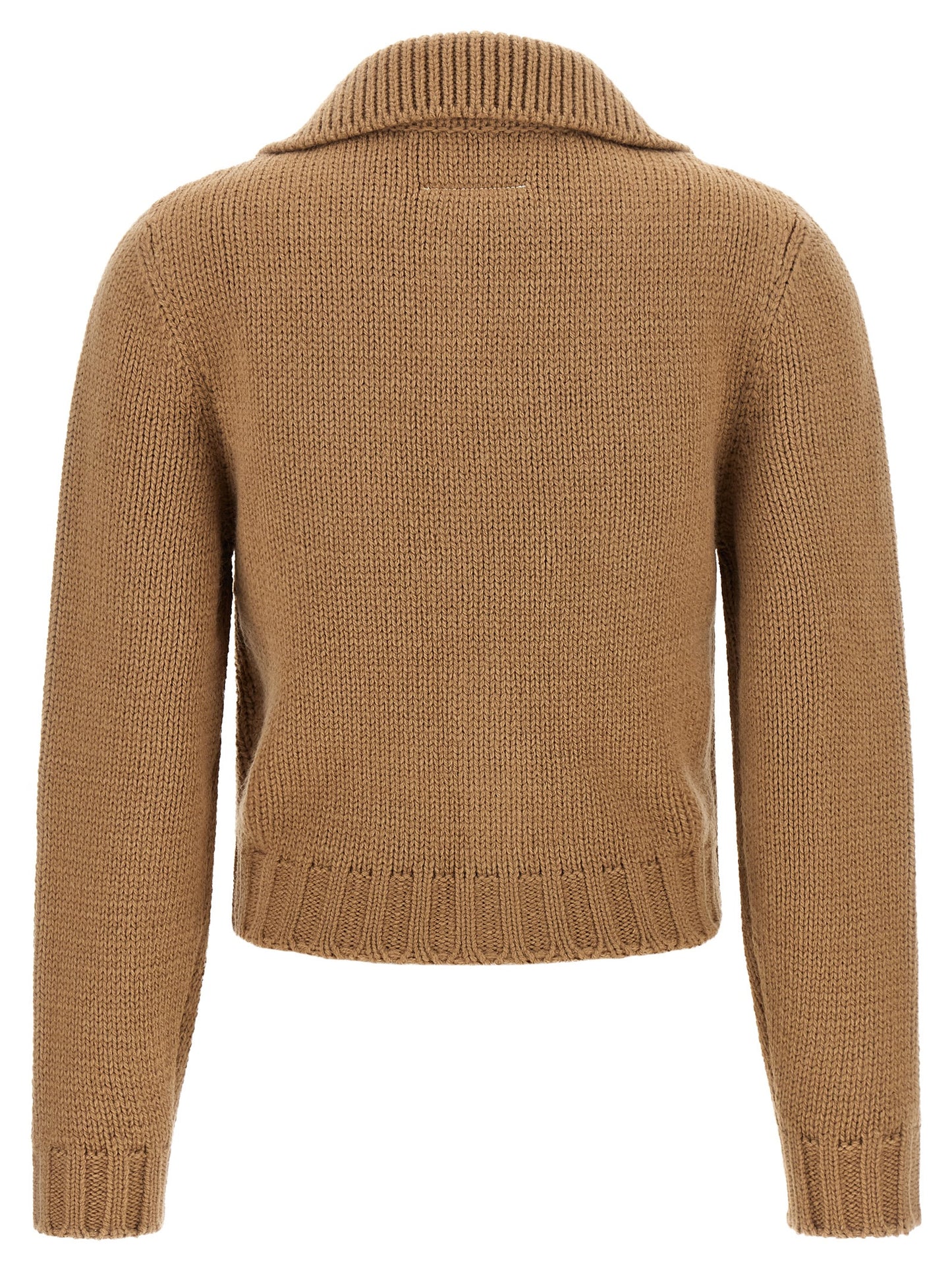 MM6 Maison Margiela Beige Wool Cardigan