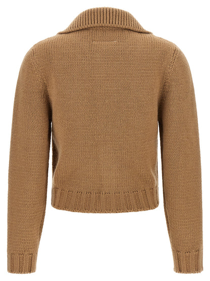 MM6 Maison Margiela Beige Wool Cardigan