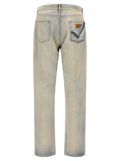 MM6 Maison Margiela Blue Cotton Relaxed Fit Jeans