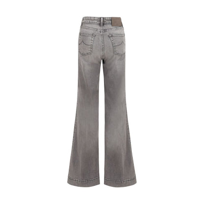 Jacob Cohen Gray Cotton Flared Jeans