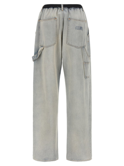MM6 Maison Margiela Blue Cotton Relaxed Fit Jeans