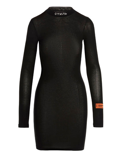 Heron Preston Black Polyester Short Dress