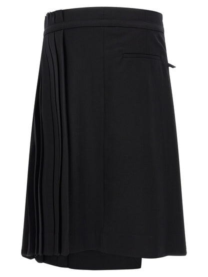 Dries Van Noten Black Wool Long Skirt