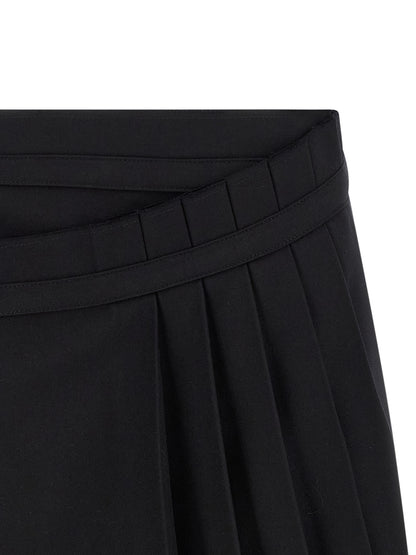Dries Van Noten Black Wool Long Skirt