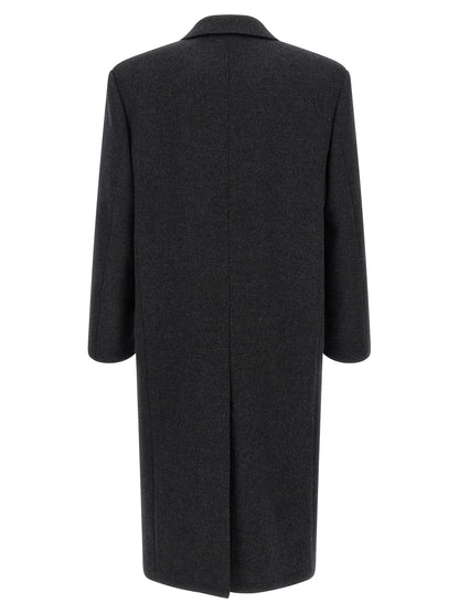 Saint Laurent Gray Wool Coat