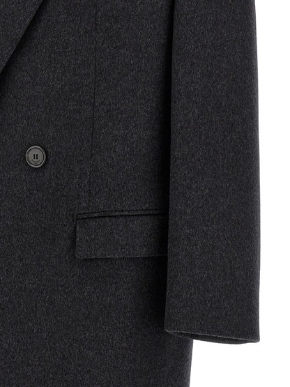 Saint Laurent Gray Wool Coat