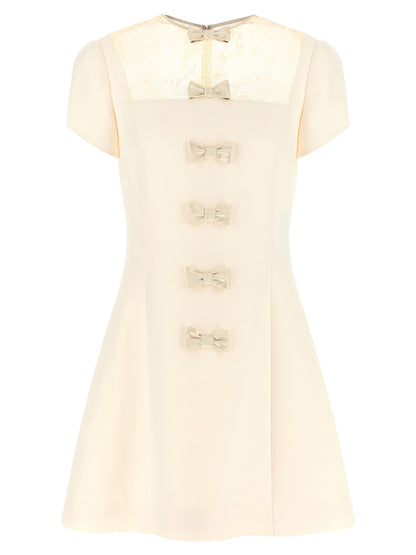Valentino Garavani White Virgin Wool Short Dress