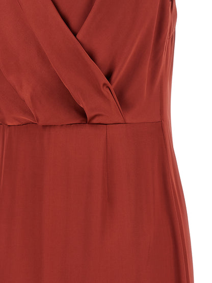 Peserico Red Viscose Long Dress