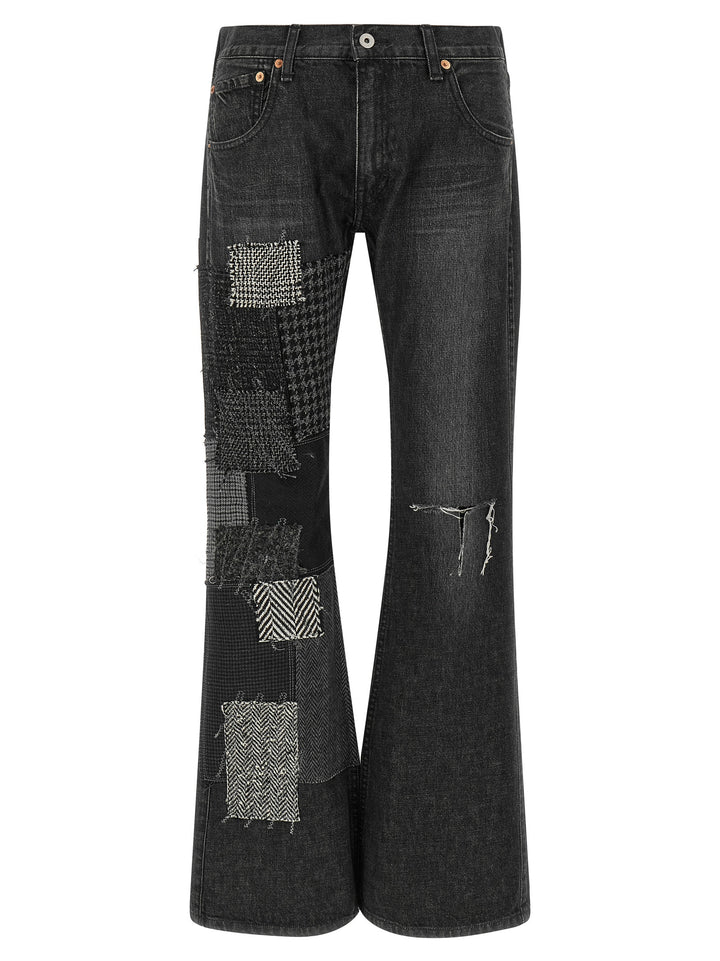 Junya Watanabe Black Cotton Flared Jeans