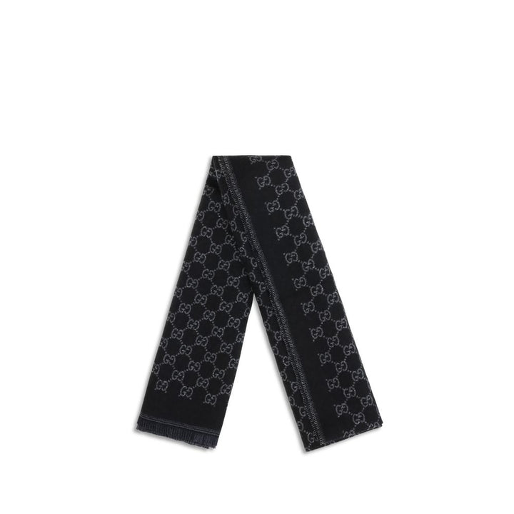 Gucci Black Wool Oves Aries Foulard
