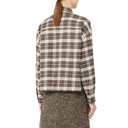 Max Mara Brown Cotton Pattern Shirt