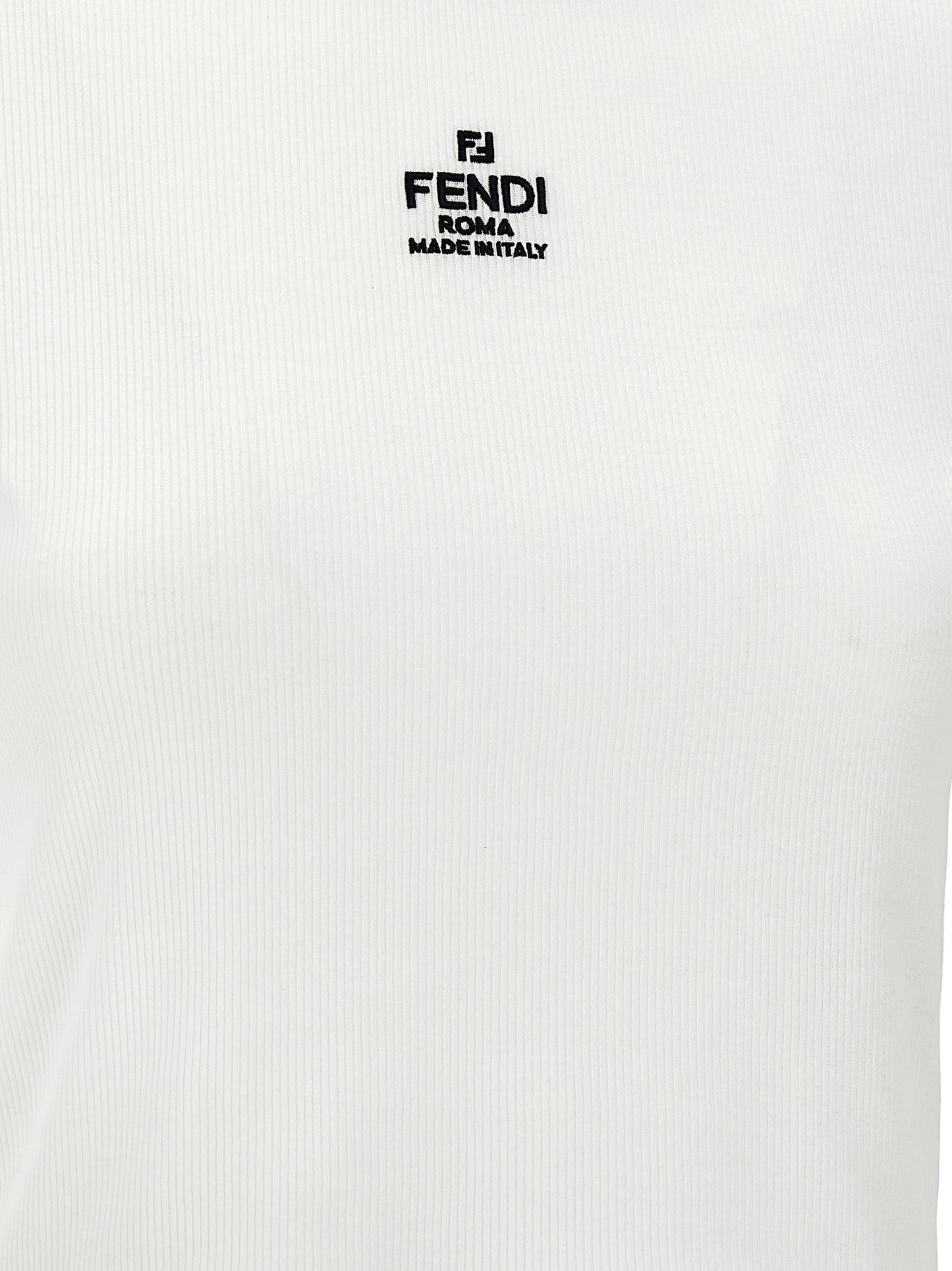 Fendi White Cotton T-Shirt