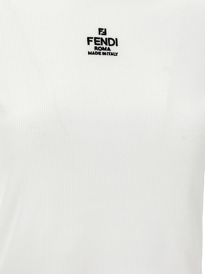 Fendi White Cotton T-Shirt