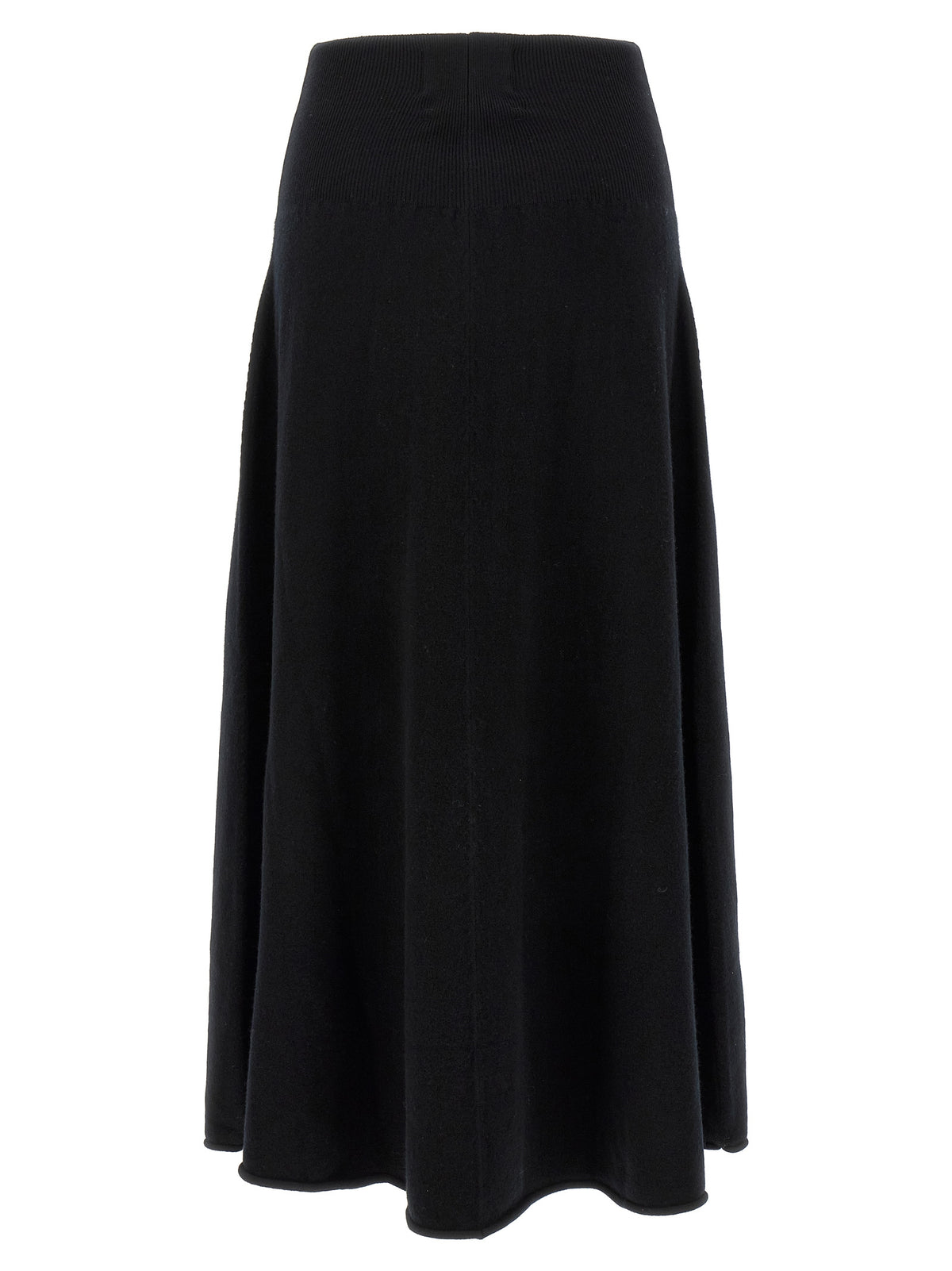 Extreme Cashmere Black Cashmere Midi Skirt