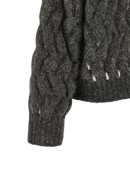 Brunello Cucinelli Gray Wool Cardigan