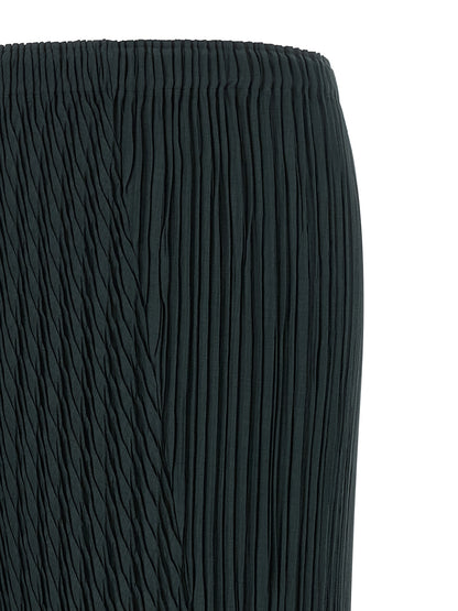 Issey Miyake Blue Polyester Midi Skirt