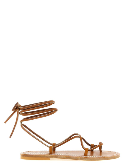 K.JACQUES SAINT TROPEZ Brown Cowhide Flat Sandals