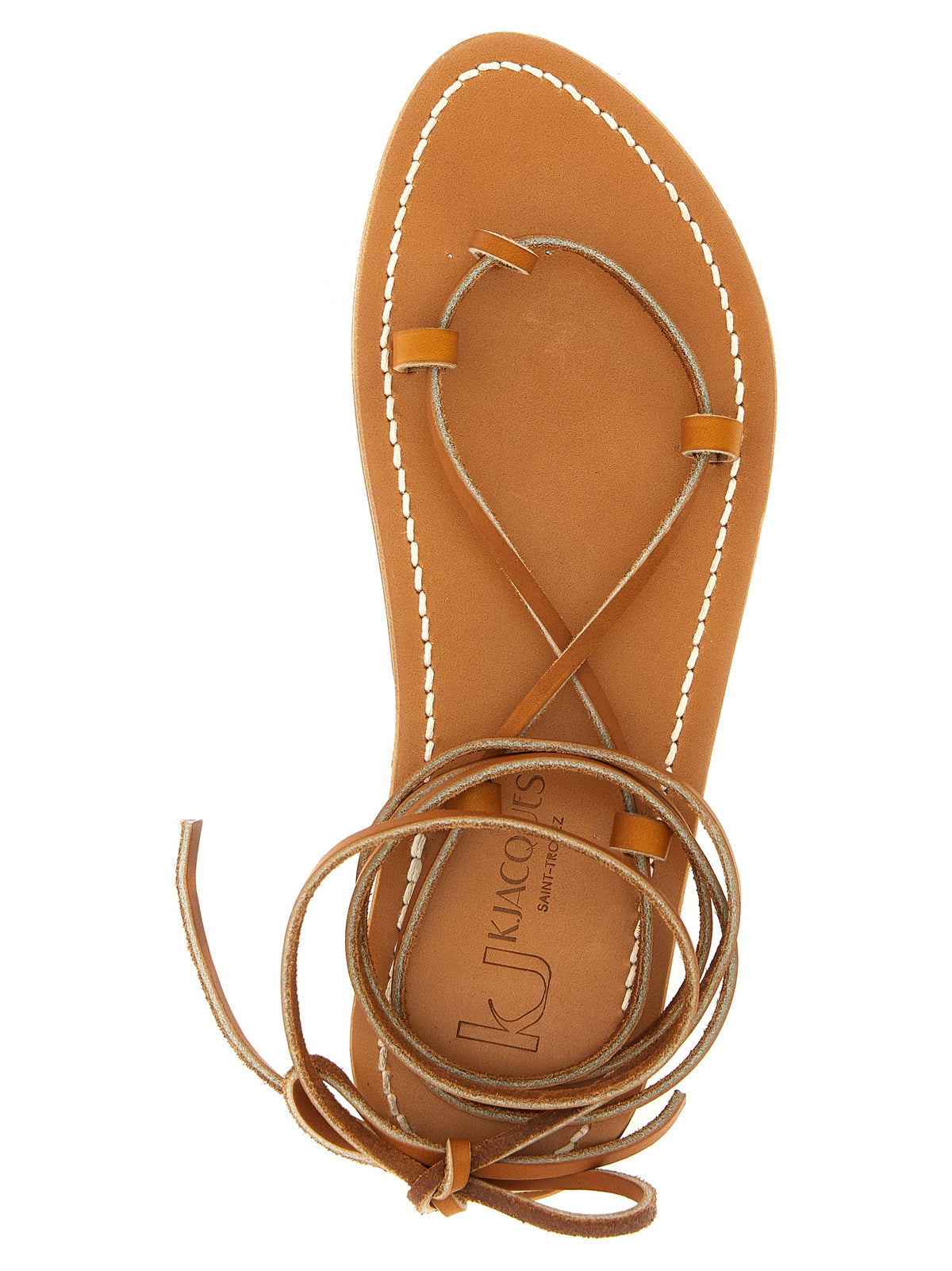 K.JACQUES SAINT TROPEZ Brown Cowhide Flat Sandals