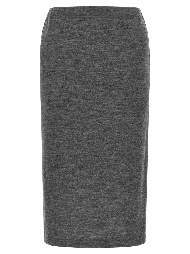 Junya Watanabe Gray Wool Midi Skirt