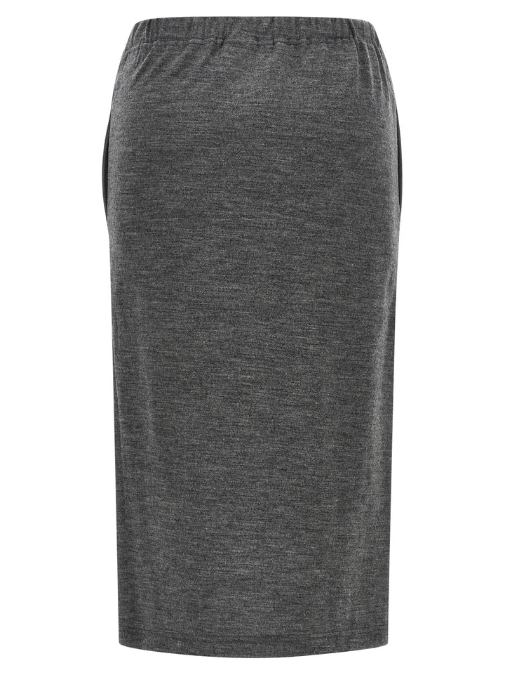 Junya Watanabe Gray Wool Midi Skirt