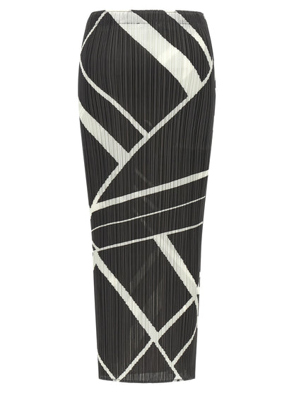 PLEATS PLEASE ISSEY MIYAKE Gray Polyester Mini Skirt