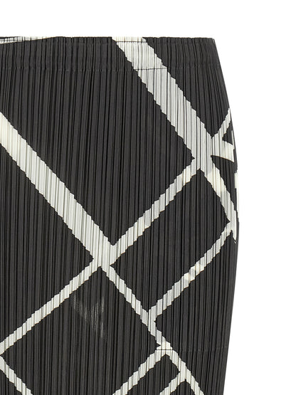 PLEATS PLEASE ISSEY MIYAKE Gray Polyester Mini Skirt