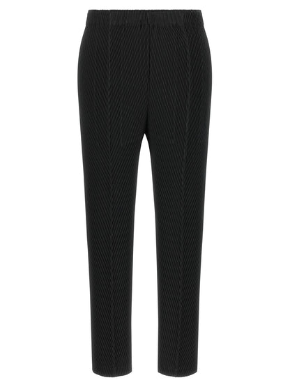 Issey Miyake Black Polyester Cropped Pants
