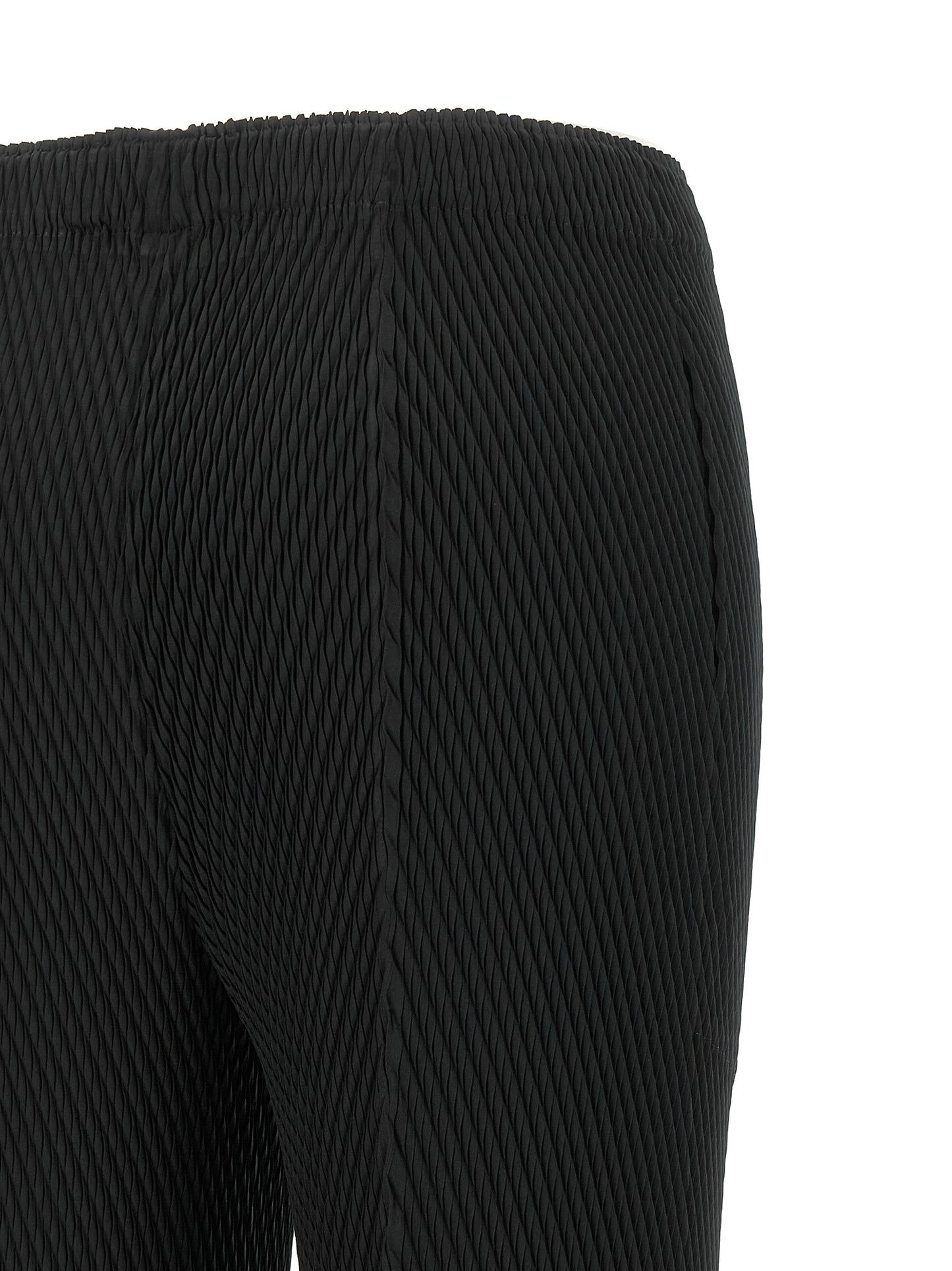 Issey Miyake Black Polyester Cropped Pants