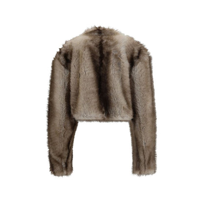Max Mara Gray Polyester Full-Length Jacket