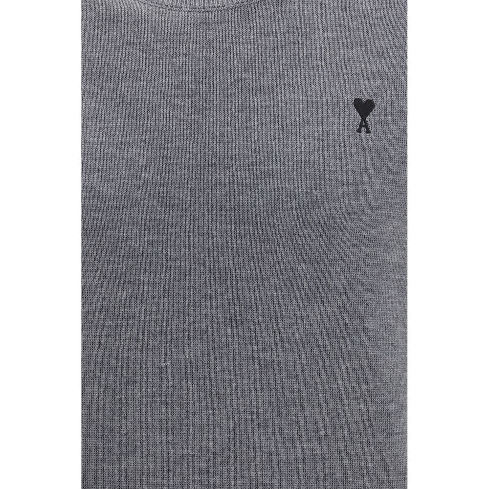 Ami Paris Gray Wool Oves Aries Sweatshirt