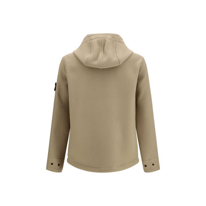 Stone Island Beige Wool Oves Aries Full-Length Jacket