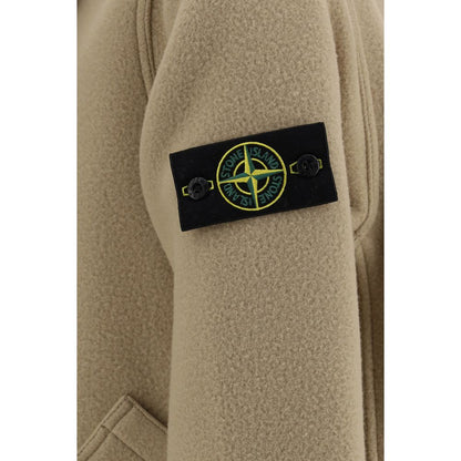 Stone Island Beige Wool Oves Aries Full-Length Jacket