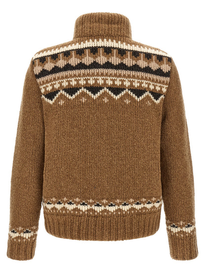 Moncler Brown Virgin Wool Cardigan