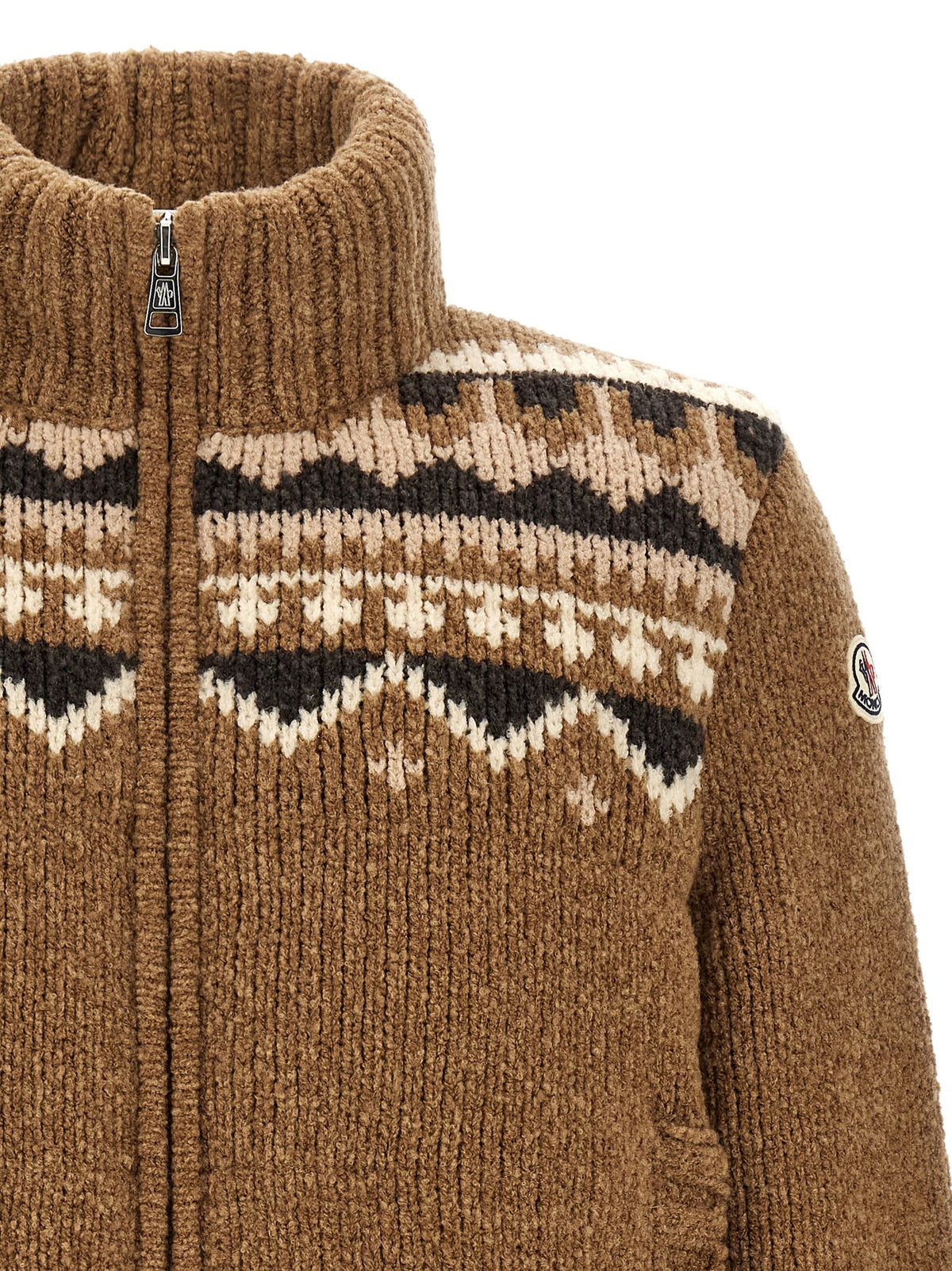 Moncler Brown Virgin Wool Cardigan
