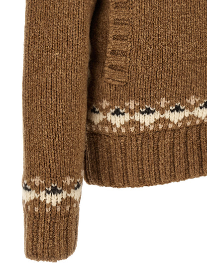 Moncler Brown Virgin Wool Cardigan