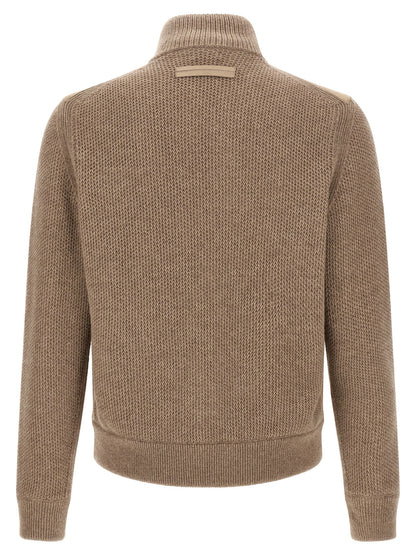 ZEGNA Beige Cashmere Cardigan