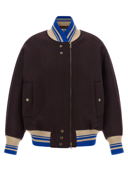 Dries Van Noten Purple Wool Bomber