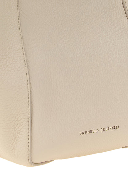Brunello Cucinelli Beige Nubuc Leather Handbag