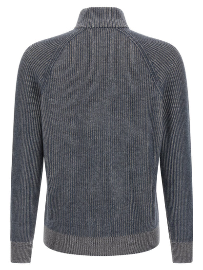 Brunello Cucinelli Blue Cashmere Cardigan