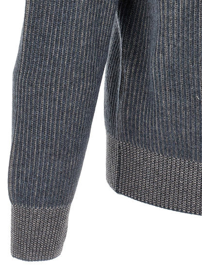 Brunello Cucinelli Blue Cashmere Cardigan