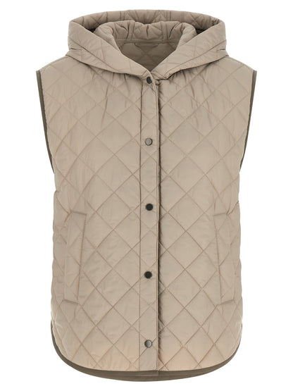 Brunello Cucinelli Beige Polyamide Sleeveless Jacket