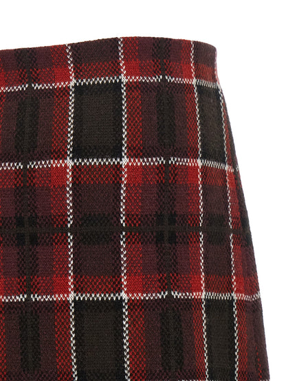 Guest in Residence Red Wool Long Skirt