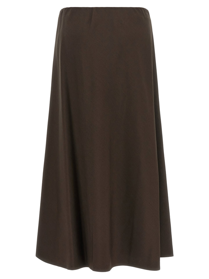 Brunello Cucinelli Brown Virgin Wool Midi Skirt